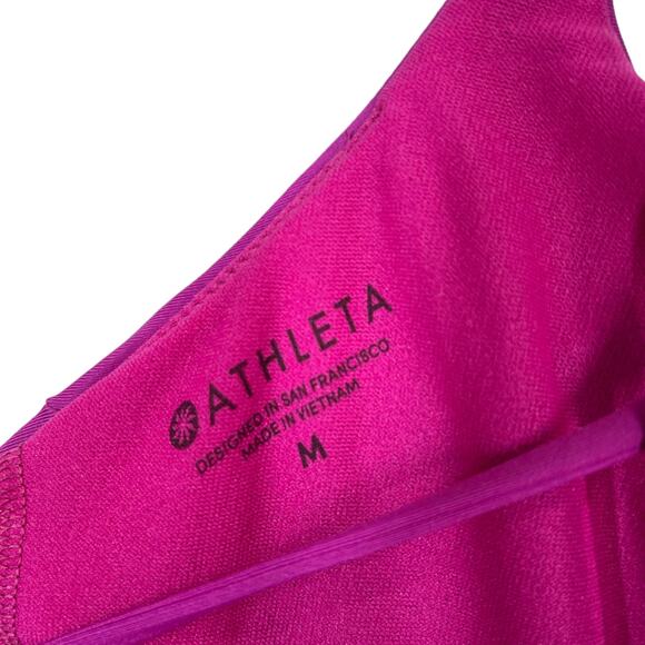 Athleta Cortes Strappy One Piece Swimsuit Medium New NWT Vibrant Fuchsia UPF - Picture 5 of 6